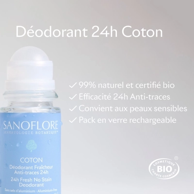 Recharge Déodorant Coton Roll-On 24h