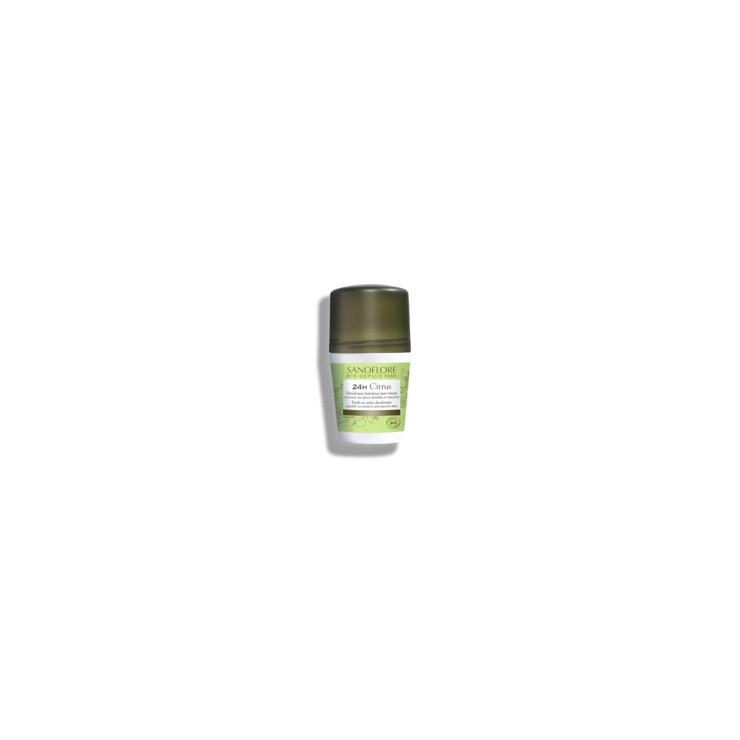 Déodorant Bio Sanoflore 24H Citrus - Roll-On Anti-Traces - Lot De 2 X 50 Ml - Neuf
