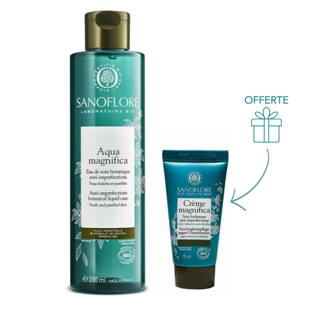 DUO Élixir : Crème Anti-Imperfection + Huile Clarifiante - Traitement Taches, Acné, Vergetures - SPF45