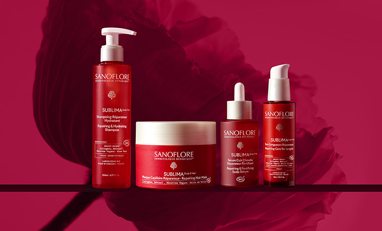 SUBLIMA, la nouvelle gamme capillaire bio Sanoflore : réparer et fortifier les cheveux du bulbe jusqu’aux pointes